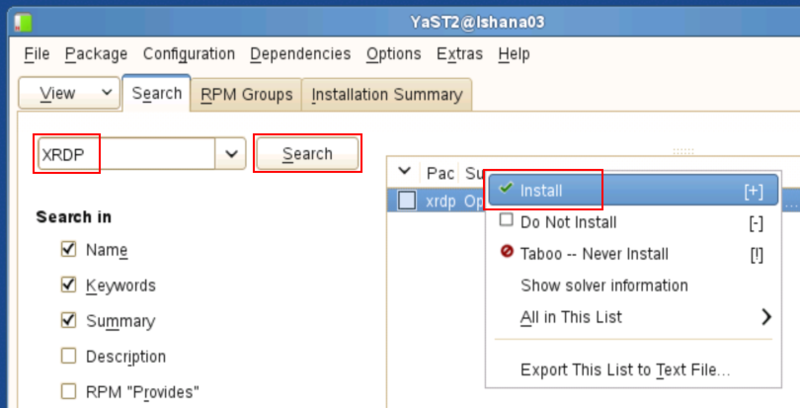 Select xrdp for installation