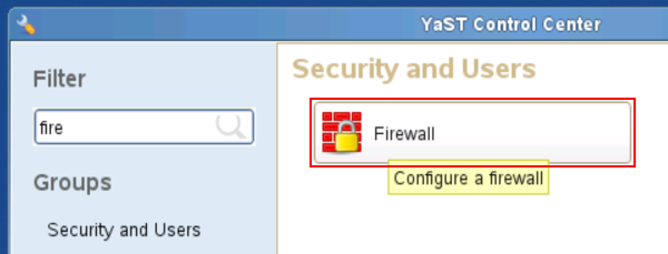 Start Firewall tool