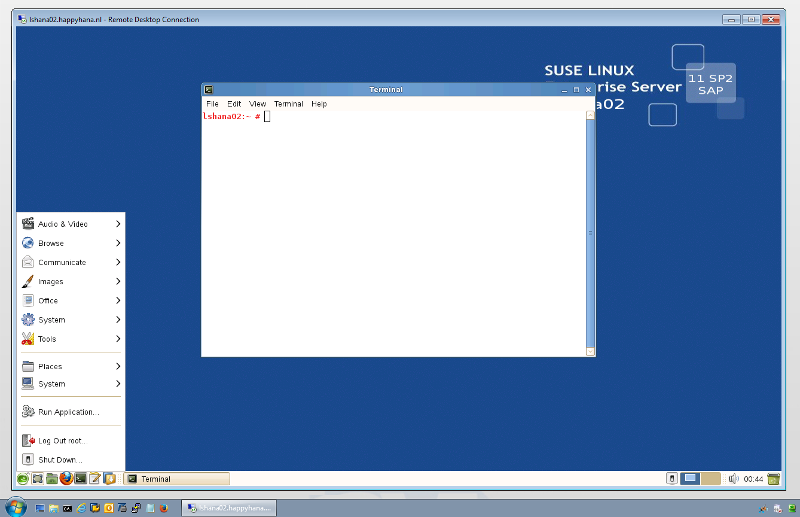 Working with SLES11 using Windows RDP